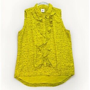 CAbi Top Womens Small 3071 Reign Ruffle Blouse Career Retro Office Siren Twee